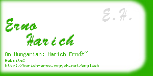 erno harich business card